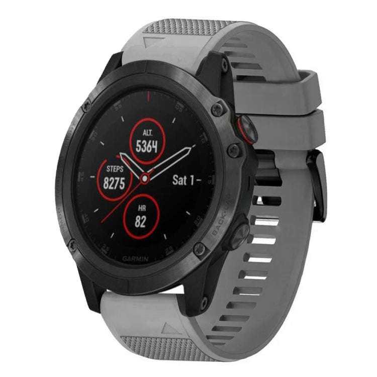 For Garmin Fenix 5X Plus Quick Release 26mm Silicone Watch Band(Grey)