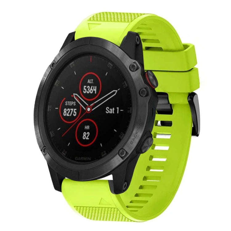 For Garmin Fenix 5X Plus Quick Release 26mm Silicone Watch Band(Lime Green)