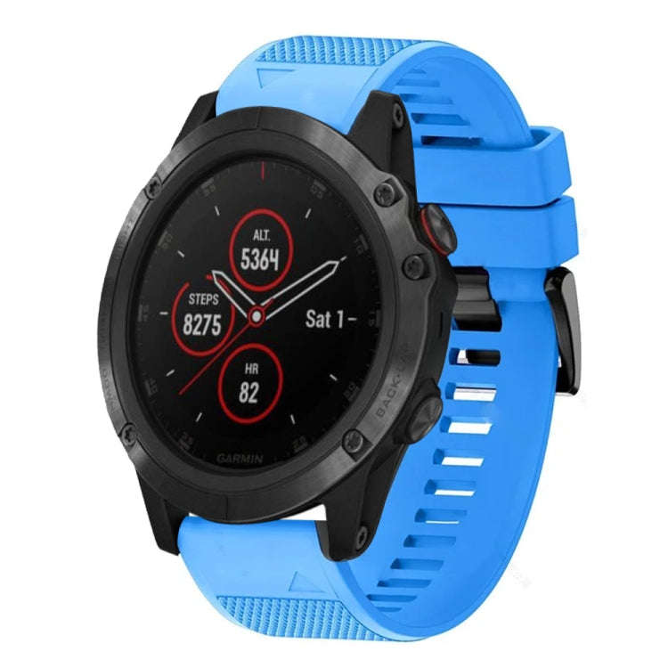 For Garmin Fenix 5X Plus Quick Release 26mm Silicone Watch Band(Sky Blue)