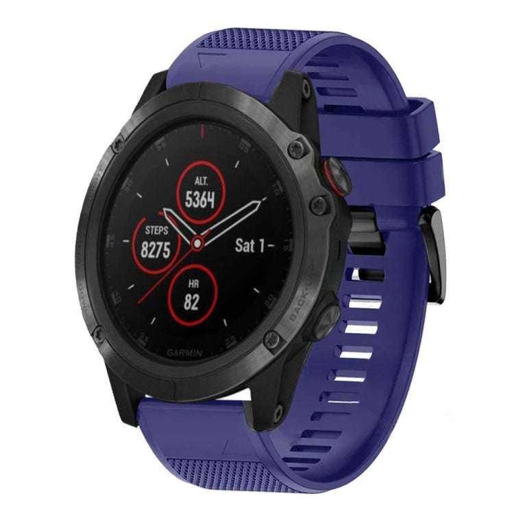 For Garmin Fenix 5X Plus Quick Release 26mm Silicone Watch Band(Midnight Blue)