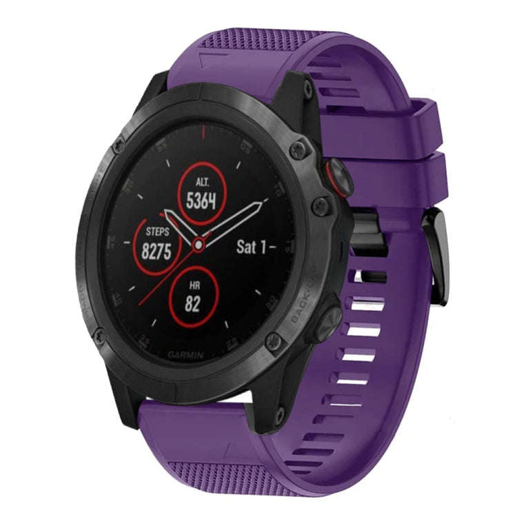 For Garmin Fenix 5X Plus Quick Release 26mm Silicone Watch Band(Purple)