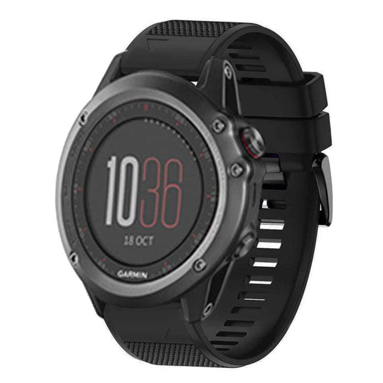 For Garmin Fenix 3 Quick Release 26mm Silicone Watch Band(Black)