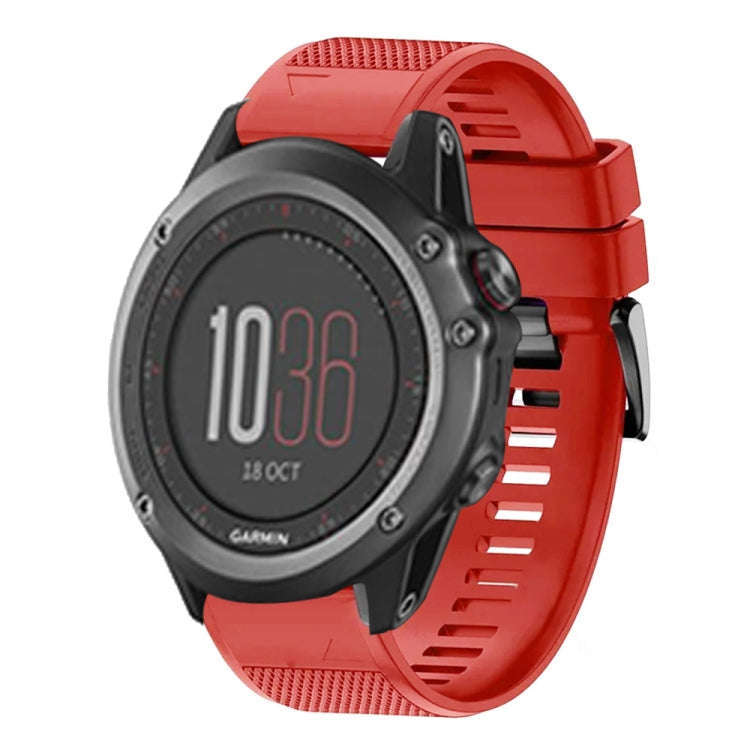 For Garmin Fenix 3 Quick Release 26mm Silicone Watch Band(Red)