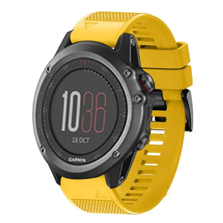 For Garmin Fenix 3 Quick Release 26mm Silicone Watch Band(Yellow)
