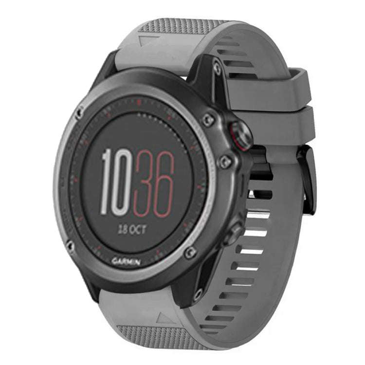 For Garmin Fenix 3 Quick Release 26mm Silicone Watch Band(Grey)