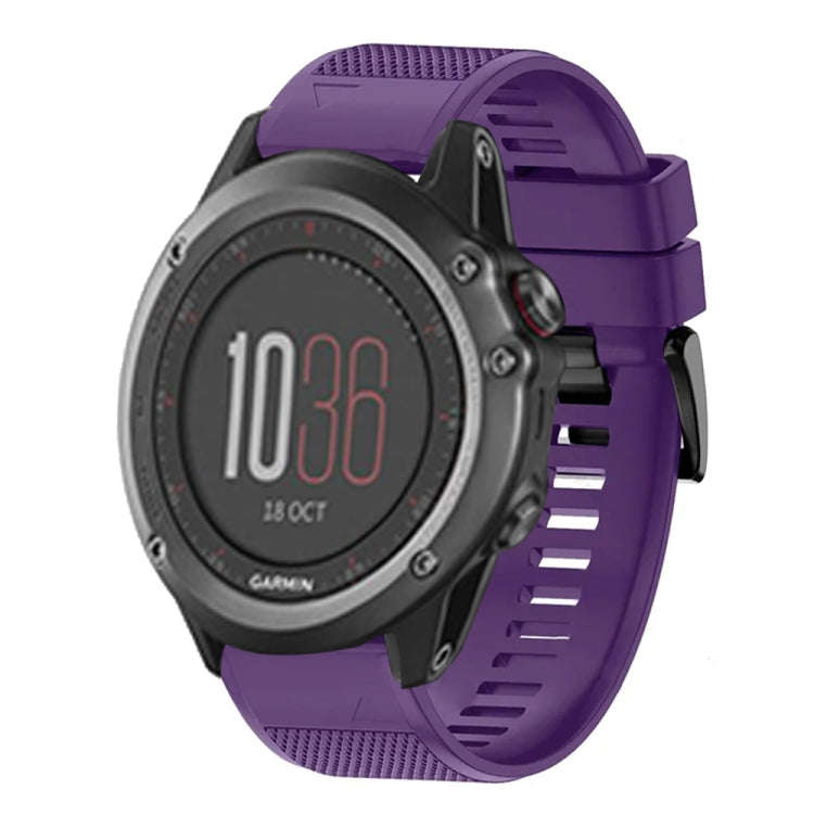 For Garmin Fenix 3 Quick Release 26mm Silicone Watch Band(Purple)