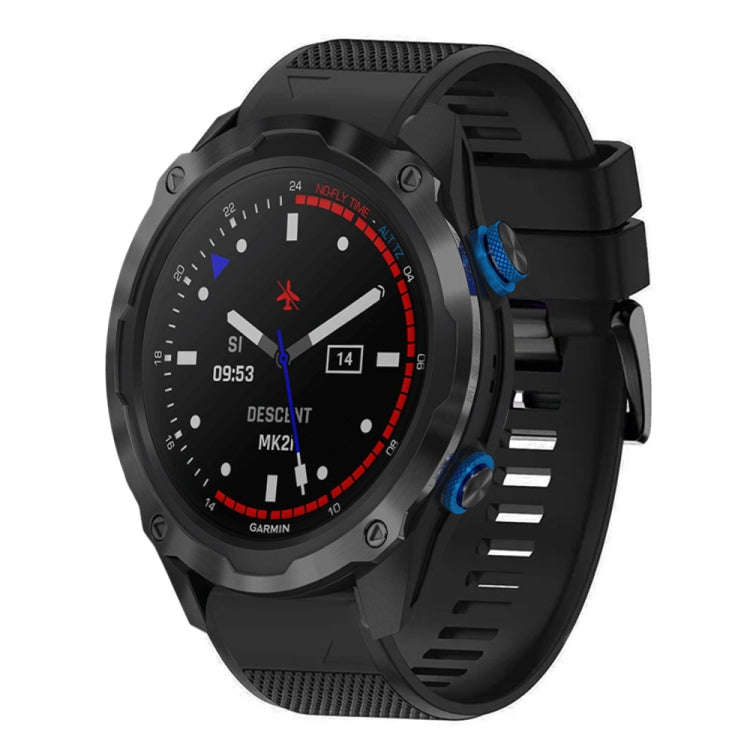 For Garmin Descent MK 2i Quick Release 26mm Silicone Watch Band(Black)