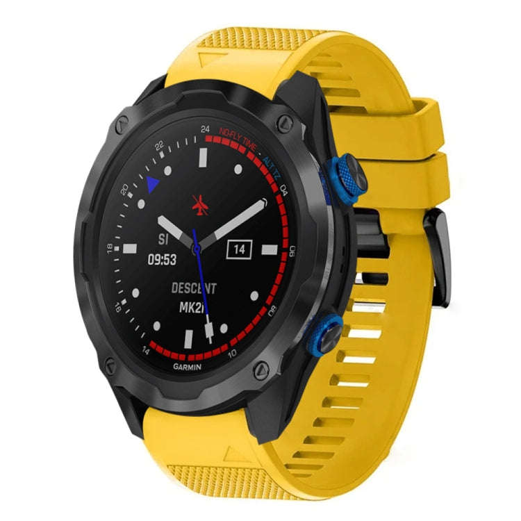 For Garmin Descent MK 2i Quick Release 26mm Silicone Watch Band(Yellow)