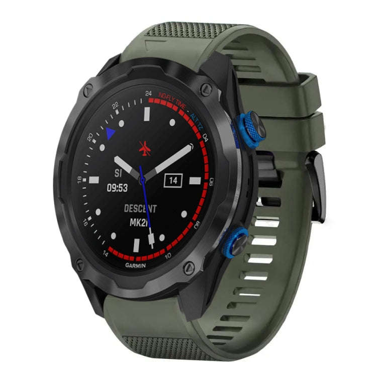 For Garmin Descent MK 2i Quick Release 26mm Silicone Watch Band(Army Green)