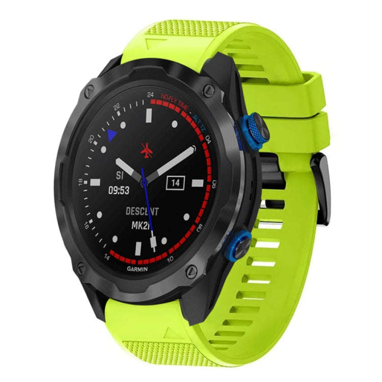 For Garmin Descent MK 2i Quick Release 26mm Silicone Watch Band(Lime Green)