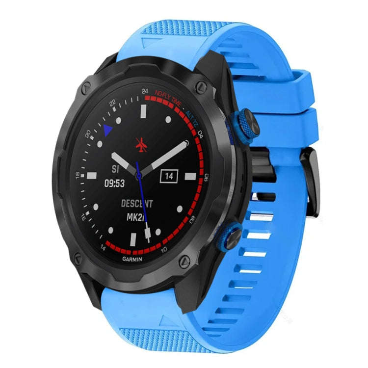 For Garmin Descent MK 2i Quick Release 26mm Silicone Watch Band(Sky Blue)