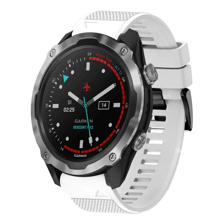For Garmin Descent MK 2 Quick Release 26mm Silicone Watch Band(White)