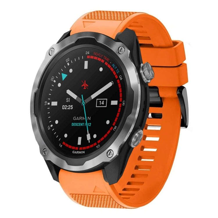 For Garmin Descent MK 2 Quick Release 26mm Silicone Watch Band(Orange)