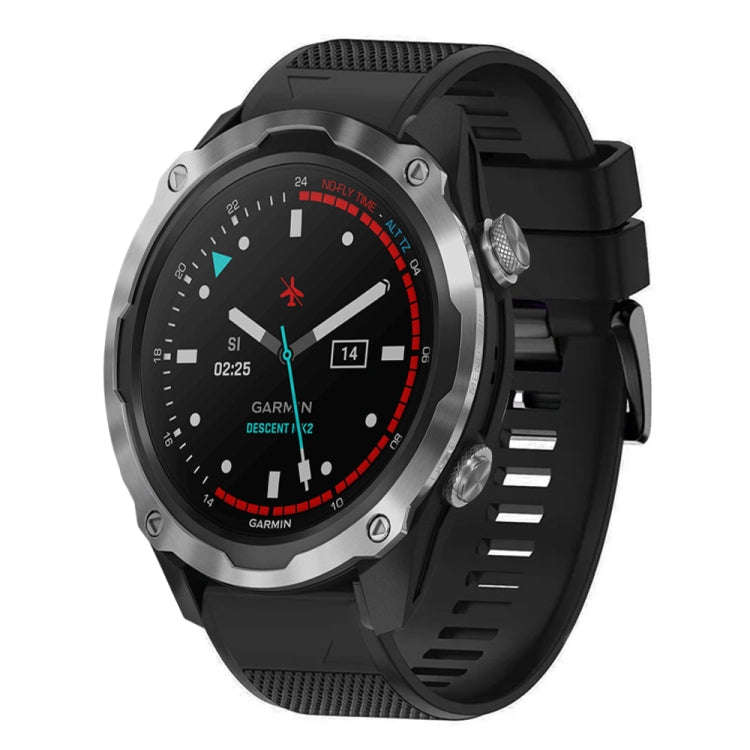 For Garmin Descent MK 2 Quick Release 26mm Silicone Watch Band(Black)