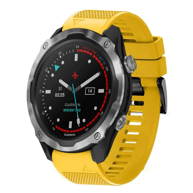 For Garmin Descent MK 2 Quick Release 26mm Silicone Watch Band(Yellow)