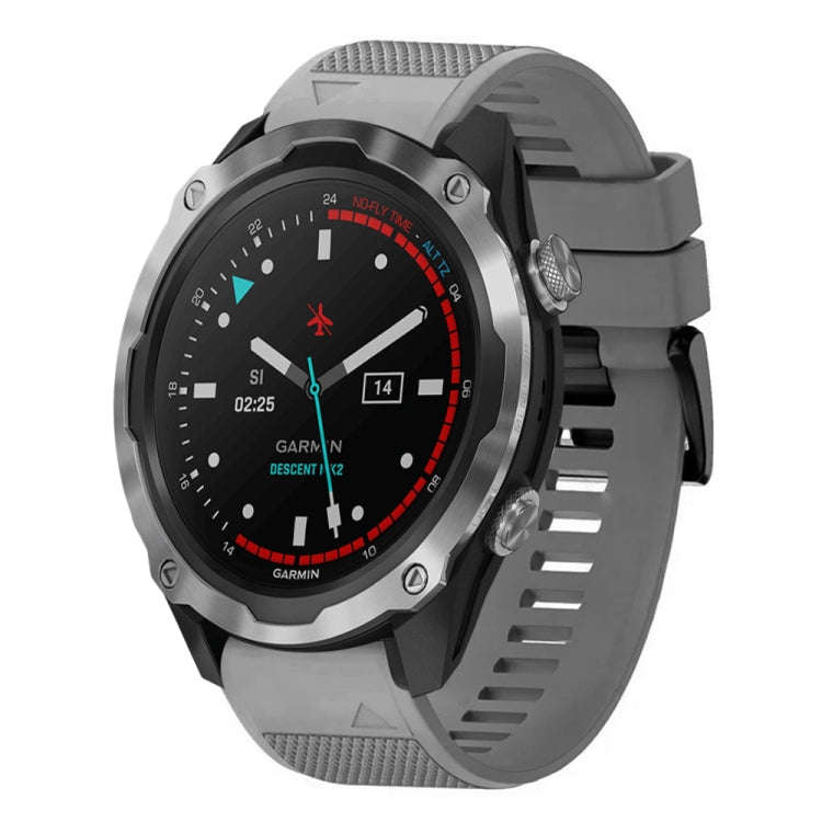 For Garmin Descent MK 2 Quick Release 26mm Silicone Watch Band(Grey)