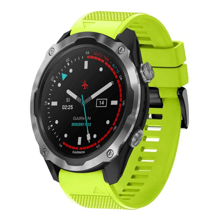 For Garmin Descent MK 2 Quick Release 26mm Silicone Watch Band(Lime Green)