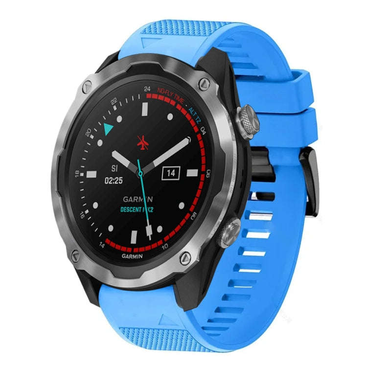 For Garmin Descent MK 2 Quick Release 26mm Silicone Watch Band(Sky Blue)