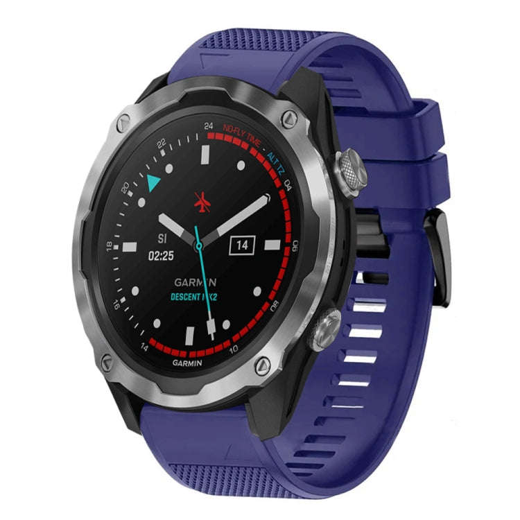 For Garmin Descent MK 2 Quick Release 26mm Silicone Watch Band(Midnight Blue)