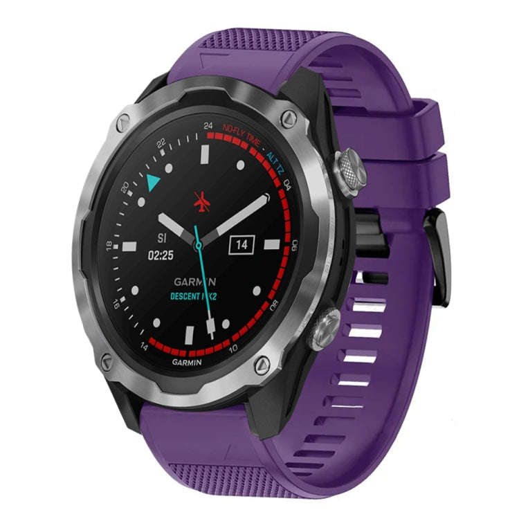 For Garmin Descent MK 2 Quick Release 26mm Silicone Watch Band(Purple)