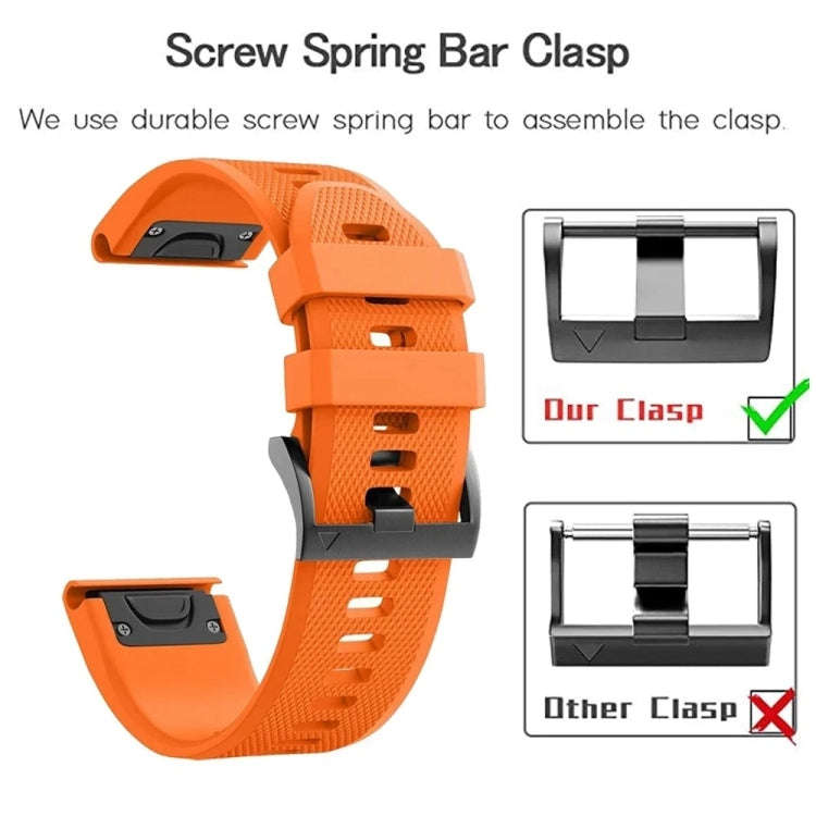 For Garmin Tactix Delta Quick Release 26mm Silicone Watch Band(Orange)