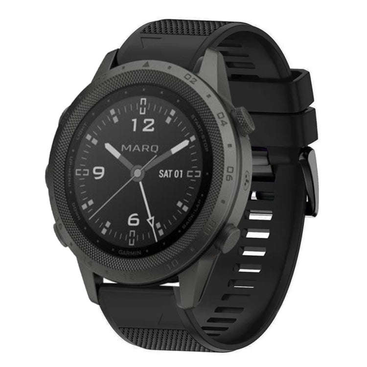 For Garmin MARQ Commander Quick Release 22mm Silicone Watch Band(Black)