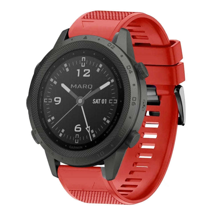 For Garmin MARQ Commander Quick Release 22mm Silicone Watch Band(Red)