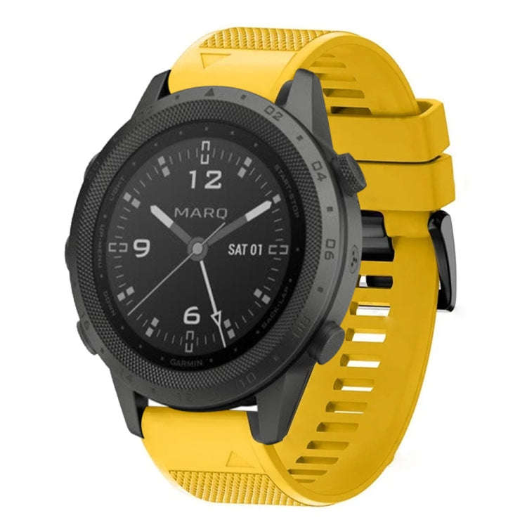 For Garmin MARQ Commander Quick Release 22mm Silicone Watch Band(Yellow)