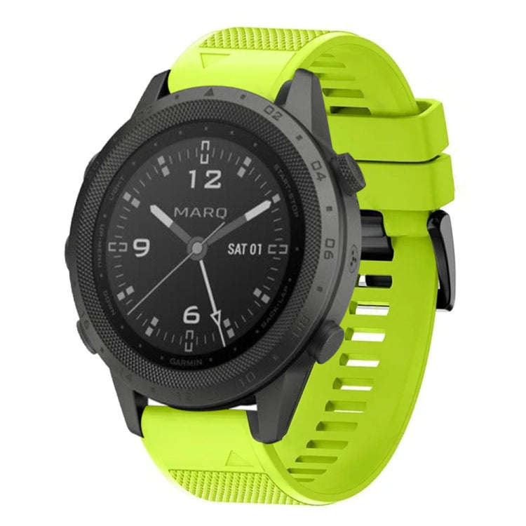 For Garmin MARQ Commander Quick Release 22mm Silicone Watch Band(Lime Green)