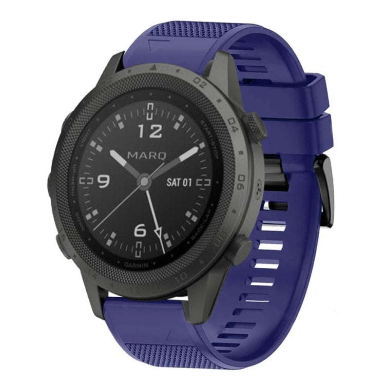 For Garmin MARQ Commander Quick Release 22mm Silicone Watch Band(Midnight Blue)