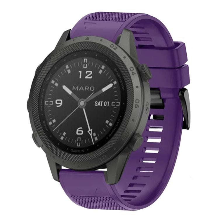 For Garmin MARQ Commander Quick Release 22mm Silicone Watch Band(Purple)