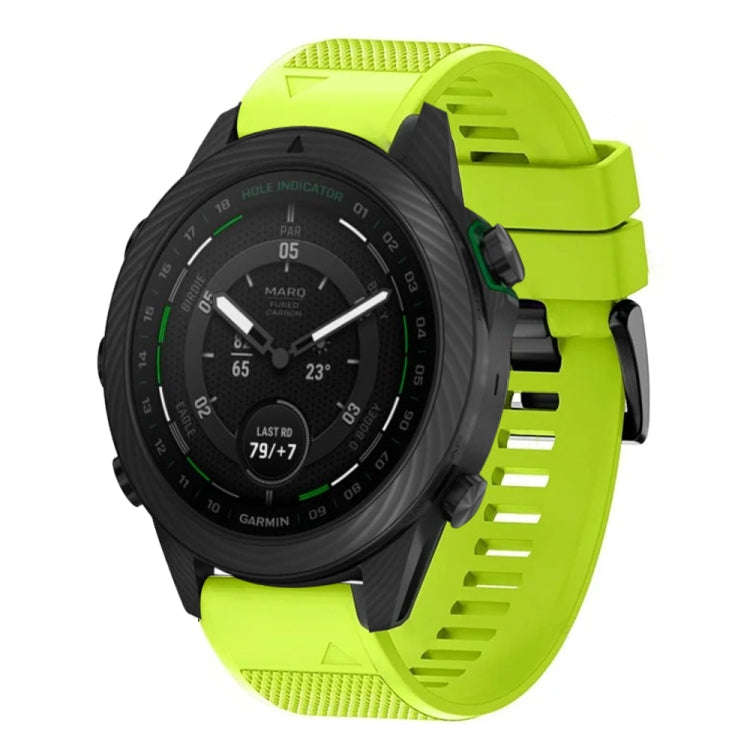 For Garmin MARQ Golfer Quick Release 22mm Silicone Watch Band(Lime Green)