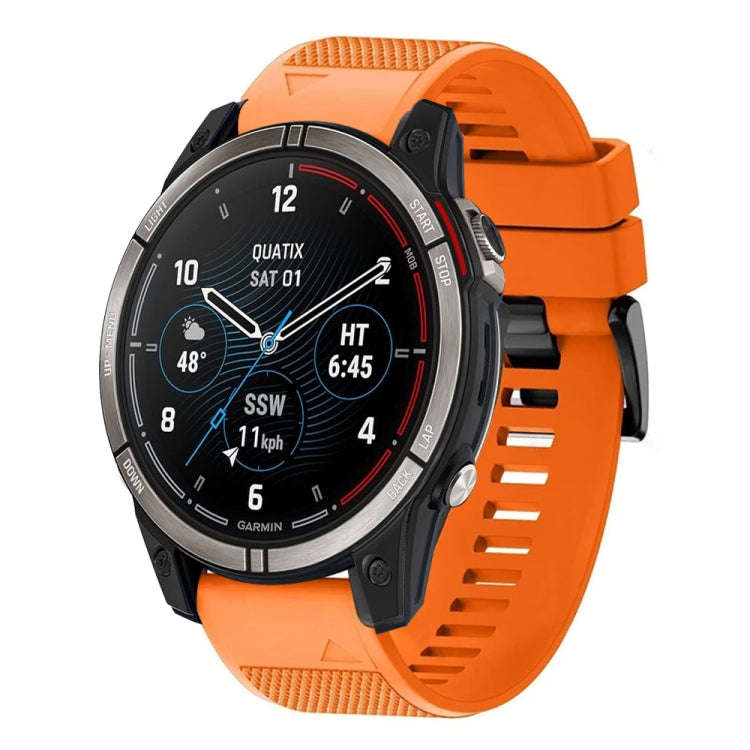 For Garmin Quatix 7 Pro Quick Release 22mm Silicone Watch Band(Orange)