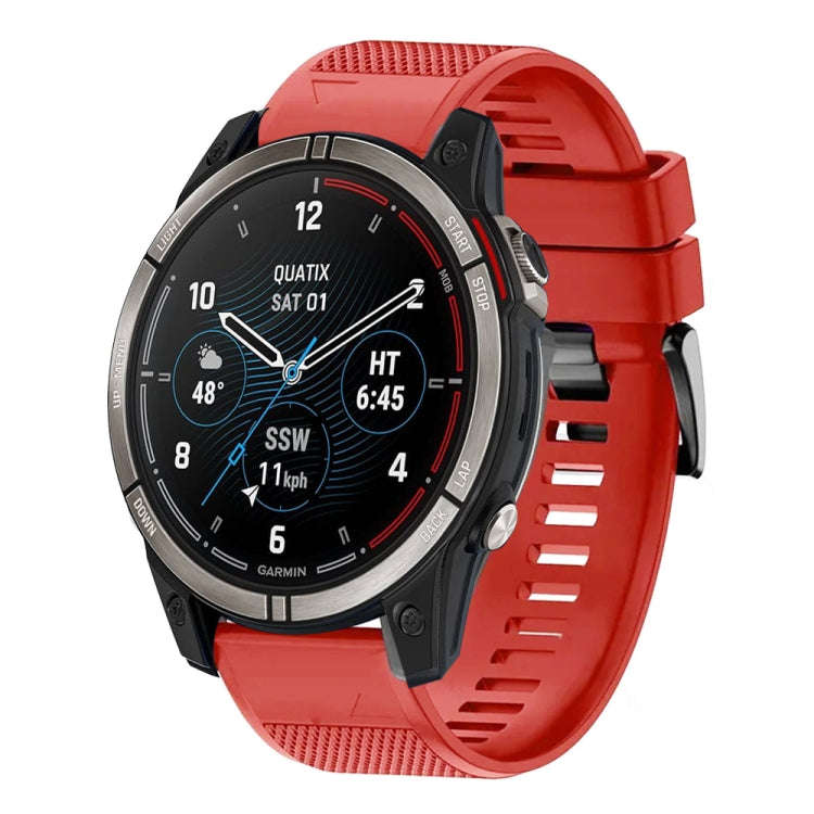 For Garmin Quatix 7 Pro Quick Release 22mm Silicone Watch Band(Red)