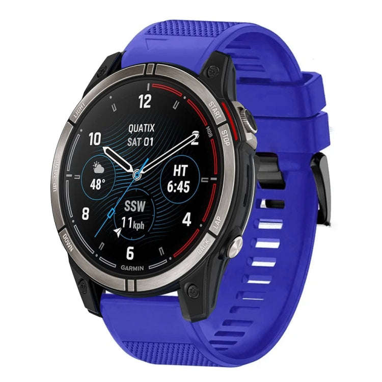 For Garmin Quatix 7 Pro Quick Release 22mm Silicone Watch Band(Dark Blue)
