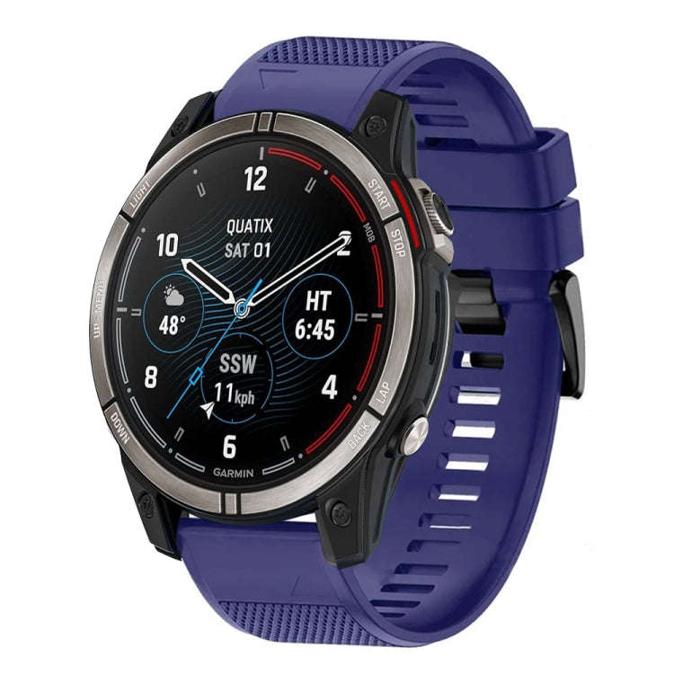 For Garmin Quatix 7 Pro Quick Release 22mm Silicone Watch Band(Midnight Blue)