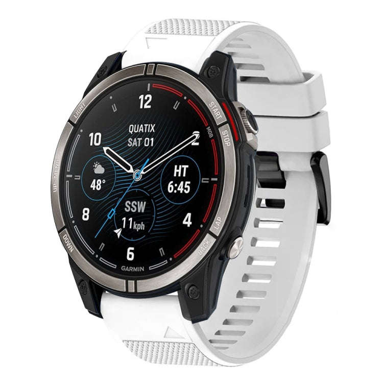 For Garmin Quatix 7 Quick Release 22mm Silicone Watch Band(White)