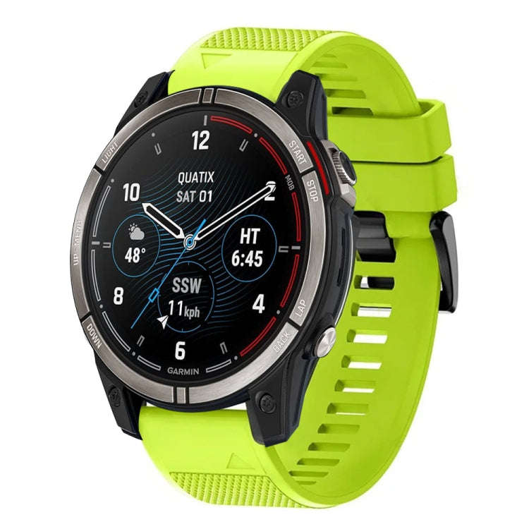 For Garmin Quatix 7 Quick Release 22mm Silicone Watch Band(Lime Green)