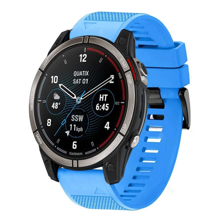 For Garmin Quatix 7 Quick Release 22mm Silicone Watch Band(Sky Blue)