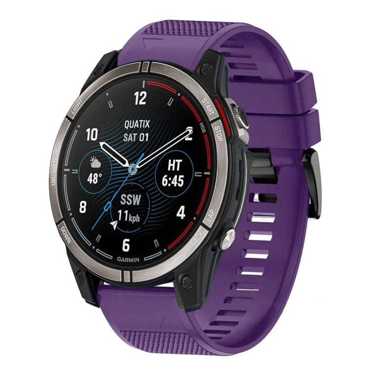 For Garmin Quatix 7 Quick Release 22mm Silicone Watch Band(Purple)