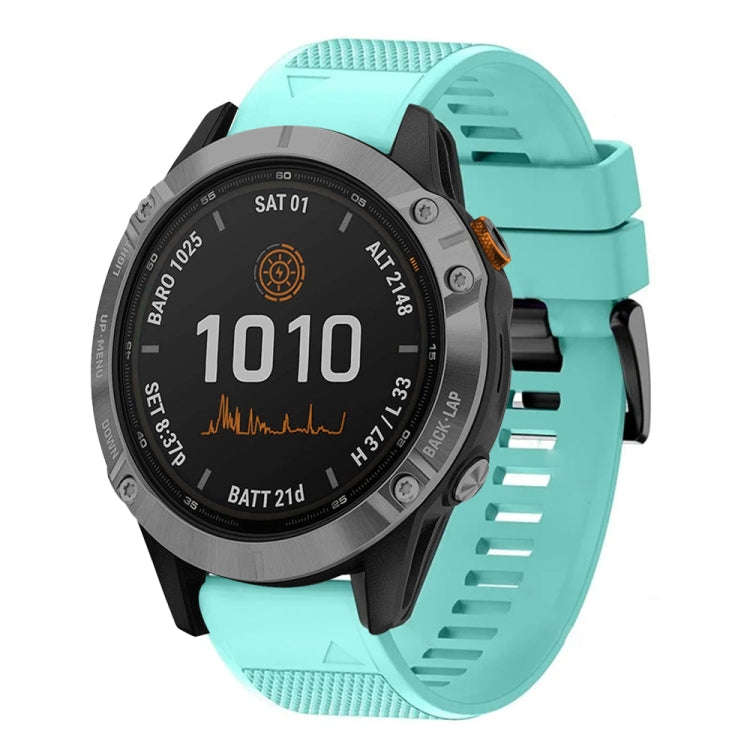 For Garmin Fenix 7 Pro 47mm Quick Release 22mm Silicone Watch Band(Mint Green)