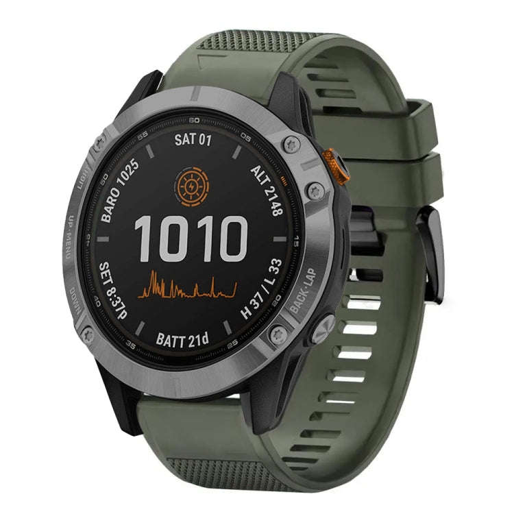 For Garmin Fenix 7 Pro 47mm Quick Release 22mm Silicone Watch Band(Army Green)