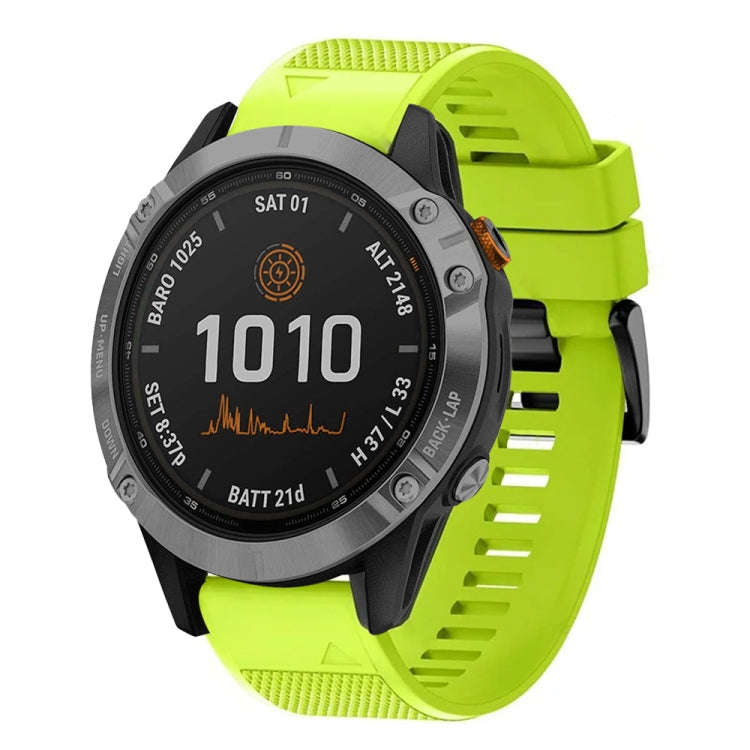 For Garmin Fenix 7 Pro 47mm Quick Release 22mm Silicone Watch Band(Lime Green)