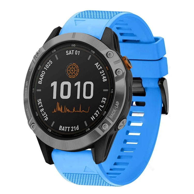 For Garmin Fenix 7 Pro 47mm Quick Release 22mm Silicone Watch Band(Sky Blue)