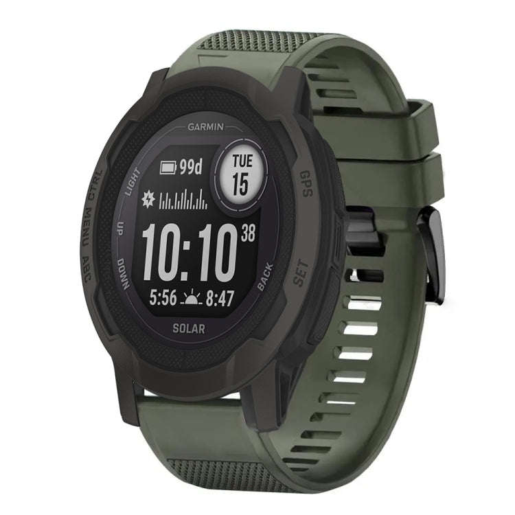 For Garmin  Instinct 2 Solar Quick Release 22mm Silicone Watch Band(Army Green)