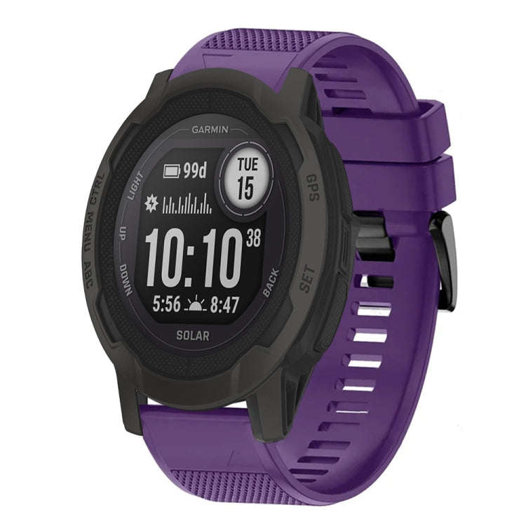 For Garmin  Instinct 2 Solar Quick Release 22mm Silicone Watch Band(Purple)