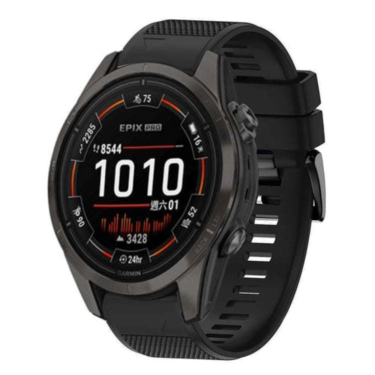 For Garmin Epix Pro 47mm Quick Release 22mm Silicone Watch Band(Black)