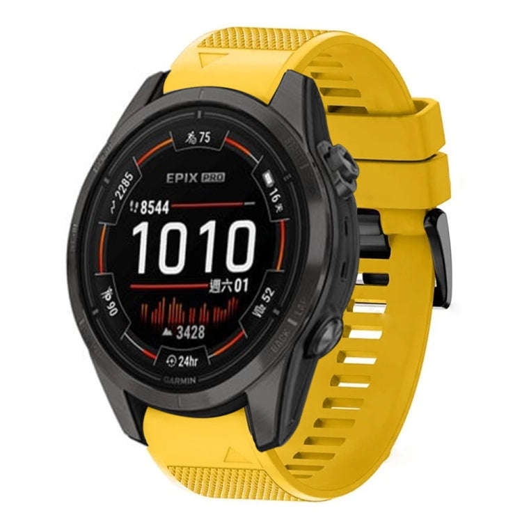 For Garmin Epix Pro 47mm Quick Release 22mm Silicone Watch Band(Yellow)