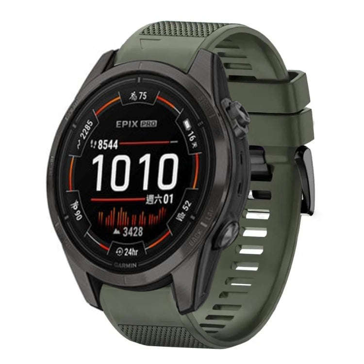 For Garmin Epix Pro 47mm Quick Release 22mm Silicone Watch Band(Army Green)