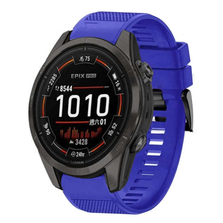 For Garmin Epix Pro 47mm Quick Release 22mm Silicone Watch Band(Dark Blue)